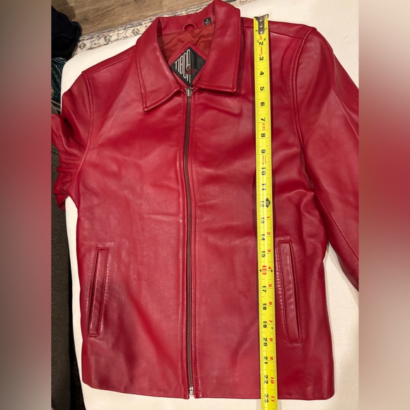 Tiboa Leathers dark red jacket, women’s size S - Picture 7 of 9